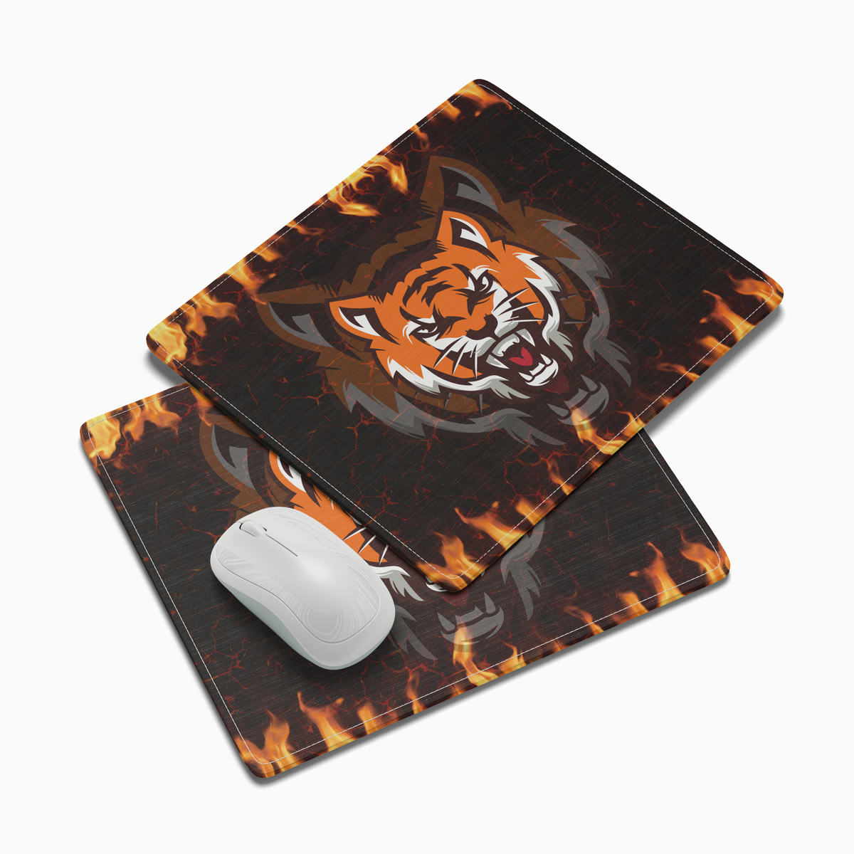 Lion with Flames Non-Slip Mouse Pad