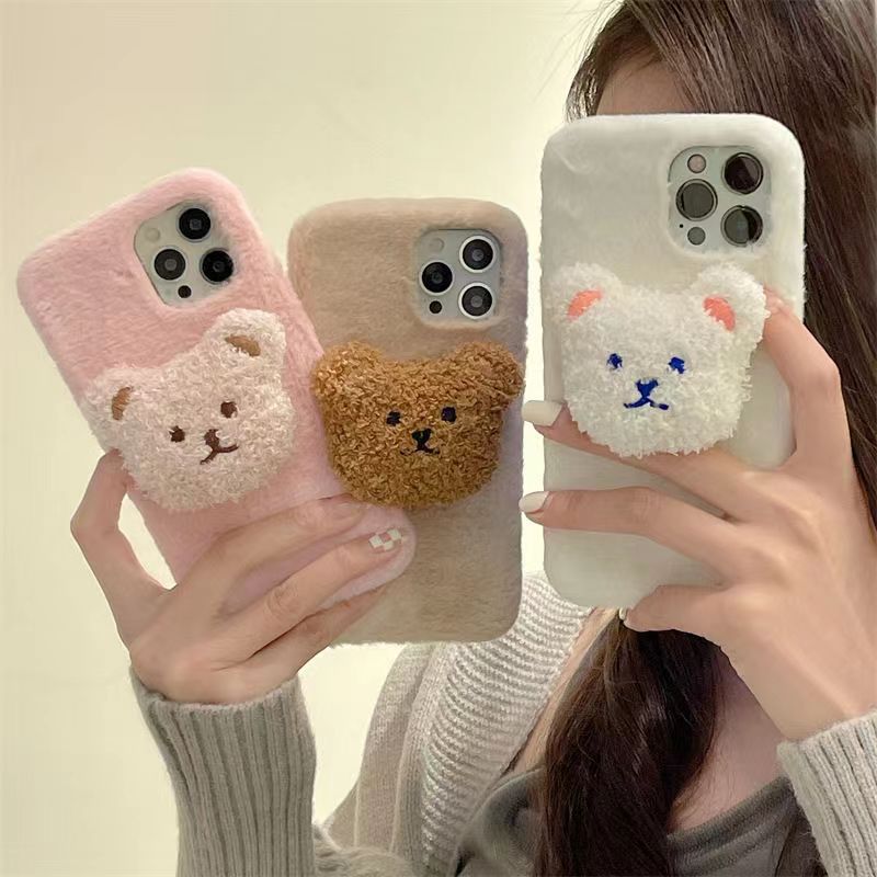 New Cartoon Plush Bear Mobile Case